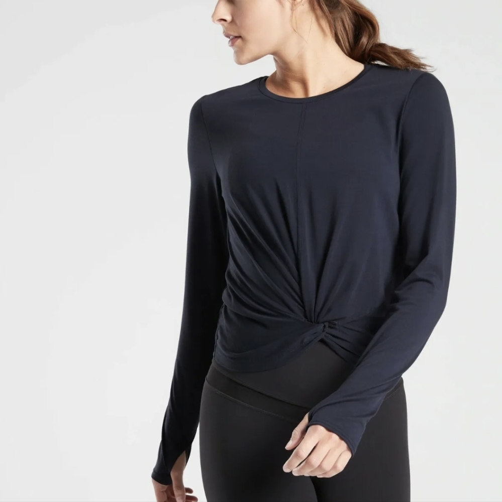 Athleta, black long sleeve, women's XS